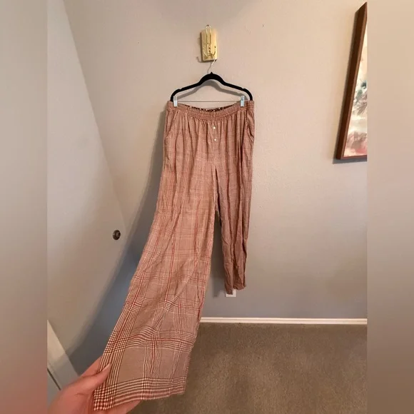 Aerie Plaid Lounge Pants – Brown & Red – XL Long - Picture 2 of 3